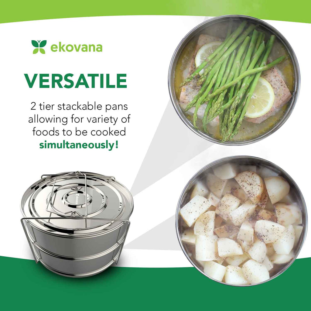 6 Quart Stackable insert pans - 6qt pressure cooker accessories