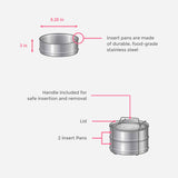 8 Quart Stackable Stainless Steel Pressure Cooker Insert Pans- 8qt Accessories